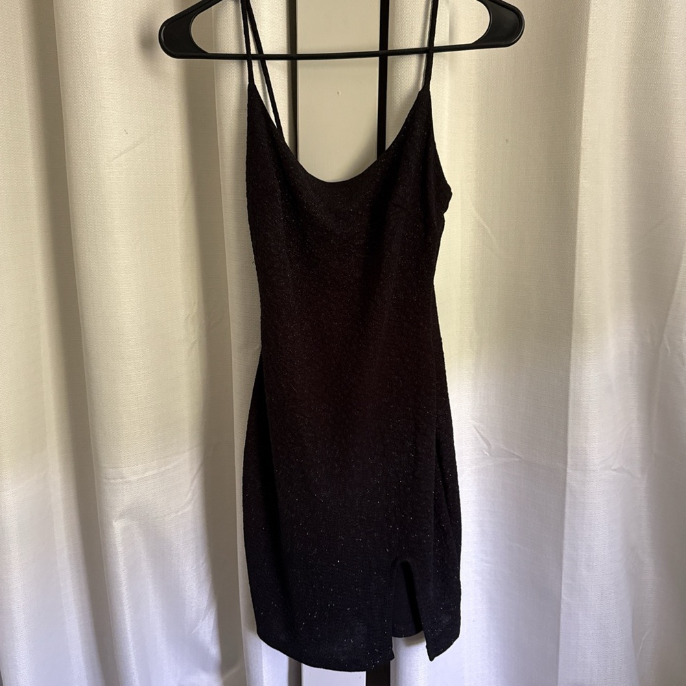Windsor Black Spaghetti Strap Mini Slip Dress